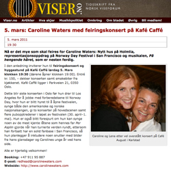 Caroline Waters med feiringskonsert p&aring; Kaf&eacute; Caff&eacute;
